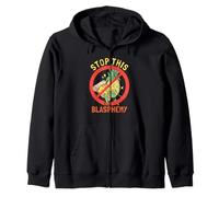 Stop This Blasphemy Pineapple Pizza Zip Hoodie