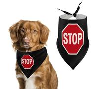 Stop Traffic Sign Dog Bandana Pet Scarf for Small Medium Large Dogs Triangle Bibs Photo Prop Gift