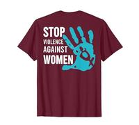 Stop Violence Against Women T-Shirt, Men, Burgundy, Large