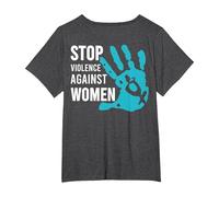 Stop Violence Against Women T-Shirt, Women's Plus, Dark Heather Grey, 3X