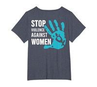 Stop Violence Against Women T-Shirt, Women's Plus, Heather Blue, 1X