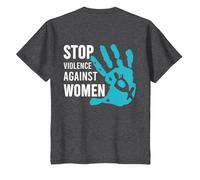 Stop Violence Against Women T-Shirt, Youth, Dark Heather Grey, 4T