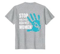 Stop Violence Against Women T-Shirt, Youth, Heather Grey, Medium