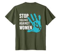Stop Violence Against Women T-Shirt, Youth, Olive Green, 3T