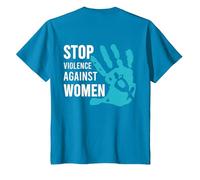 Stop Violence Against Women T-Shirt, Youth, Sapphire Blue, Medium