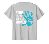 Stop Violence Against Women T-Shirt, Youth, Silver Grey, 4T