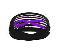 Stop Violence Flag Stop Domestic Violence Awareness Men Women Headband Non-Slip Sweatband Breathable Sports Headband For Workout Yoga Outdoor Activities