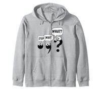 Stop Wait What Punctuation Grammar English Teacher Funny Zip Hoodie