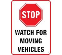 Stop Watch For Moving Vehicles Warning Metal Sign Tin Signs Aluminum Plaque For Outdoors Use Yard Farm Fence Home Wall Decor 8x12inch