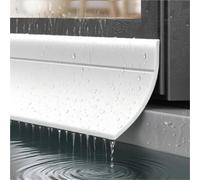 Stop Water Leaks - Self-Adhesive Door & Window Rain Drip Guard, Rubber Seal Barrier Prevents Rain Backflow(White,35mm)
