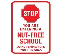 Stop You Are Entering A Nut Free School Warning Metal Sign Tin Signs Aluminum Plaque For Outdoors Use Yard Farm Fence Home Wall Decor 8x12inch