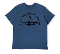 Stop Your Messin' Around Blue Beat & Ska Music Retro Graphic T-Shirt Navy-Style M