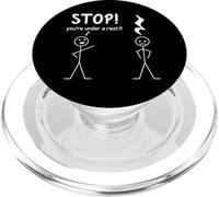 Stop You're Under A Rest Funny Stick Man Music Pun PopSockets PopGrip for MagSafe
