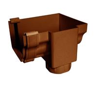 Stopend Offset Outlet for Marley Classic Ogee Gutter of Ultraframe Classic Conservatory Roof Guttering (Right-Hand (with Clips), Chocolate Brown)