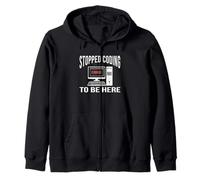 Stopped Coding To Be Here software developer Coder Nerd Zip Hoodie
