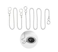 Stopper chain, 2 pack, 30 and 60 cm ball chain, with 25 mm S-hook, SS304 stainless steel, rust-free, stopper ball chain, sink rubber stopper replacement chain with ring, for sink, bath tub, washbasin