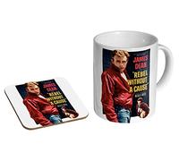 stopper James Dean Rebel Without a Cause - Ceramic Coffee Mug + Coaster Gift Set