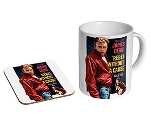 stopper James Dean Rebel Without a Cause - Ceramic Coffee Mug + Coaster Gift Set