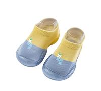 Stopper Socks Children - Learning Running Shoes from 1 Year, Slippers Children 32, Barefoot Shoes Baby, Baby Shoes 12-18 Months, First Walking Shoes Summer, blue, 2 UK Child