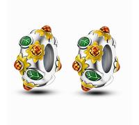 Stoppers Beads Charms for Bracelets &Necklaces Rondelle Spacer Charm with Clear Rubber inside for Major European Snake Chain Jewelry Present for Women