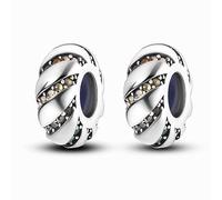 Stoppers Beads Charms for Bracelets &Necklaces Rondelle Spacer Charm with Clear Rubber inside for Major European Snake Chain Jewelry Present for Women