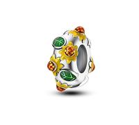 Stoppers Beads Charms for Bracelets &Necklaces Rondelle Spacer Charm with Clear Rubber inside for Major European Snake Chain Jewelry Present for Women