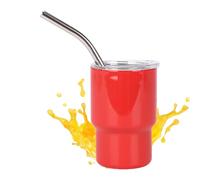 Stops - 3oz Leakproof Drinking Houses | Mini Shot Glass With Straw, Small Compact Food Grade Stainless Steel Bottles For Hot And Cold Drinks,