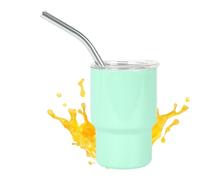 Stops - 3oz Leakproof Drinking Houses | Mini Shot Glass With Straw, Small Compact Food Grade Stainless Steel Bottles For Hot And Cold Drinks,