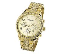 Stopwatch Wrist Watch Women Men's Watch (Gold, One Size)