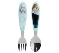 STOR 2 Piece Children's Cutlery Set Frozen Stainless Steel Fork and Spoon with Decorated Handle BPA Free for Kids