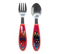 STOR 2 Piece Children's Cutlery Set Spider-Man Stainless Steel Fork and Spoon with Decorated Handle BPA Free for Kids