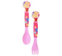 STOR 2-Piece Kids Cutlery Set Disney Princess Plastic - Reusable Fork and Spoon with Rounded Safe Design for Children BPA Free