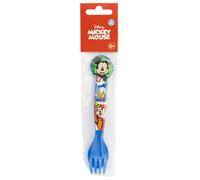 STOR 2-Piece Kids Cutlery Set Mickey Mouse Plastic - Reusable Fork and Spoon with Rounded Safe Design for Children BPA Free