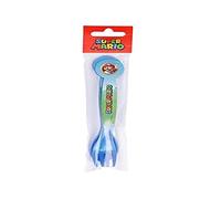 Super Mario Children's Reusable Plastic Fork and Spoon Set of 2