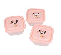 Stor 8412497131068Square Snack Containers 3-Piece Set, Minnie Dreams Indigo
