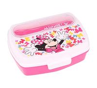 Stor 8412497511099 Rectangular Sandwich Box with Cutlery, Minnie Bows So Bold