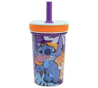 Stor Anti-roll PP Cup with Silicone Straw 370 ML Stitch Aloha