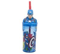 STOR Avengers Captain America reusable cup with straw and lid, 3D figure, 360 ml