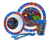 Stor Avengers Heraldic Army 5pcs Kids Lunch Breakfast Dinner Tableware Set Plate, Bowl, Cutlery & Tumbler, BPA Free, Children, Baby