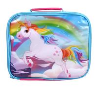 Vinsani Lunch Bag for Girls, Unicorn Fairy Tale Insulated Pink Rectangular Lunch Bag for School Kids 26 x 21 x 7 cm