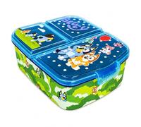Stor Bluey and Bingo Lunch Box, Officially Licensed Kids Snack Box with 3 Compartments, BPA Free Sandwich Box for Boys and Girls, School and Nursery, 17x14x5 cm