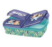 Stor Sandwich Box Bluey Multi-Compartment Rectangular Kids School Lunch Bento BPA Free (Blue)