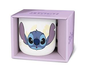 Stor Ceramic Breakfast Mug 400ml Stitch Palms in Gift Box Young Adult