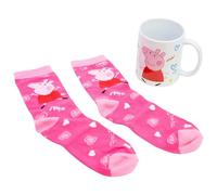 STOR Ceramic Mug 325ml and Socks Set Peppa Pig - Gift Box - Breakfast and Textile Accessory for Kids