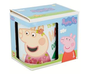 Stor |Ceramic Offset Mug 11 Oz in Gift Box Peppa Pig Pink Flamingo