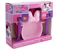 STOR Children's Tableware Set Minnie Mouse Plastic Plate Bowl and Cutlery Microwave Safe BPA Free for Kids Toddlers Boys and Girls
