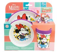 STOR Children's Tableware Set Minnie Mouse with Non-Slip Base, Plate, Bowl, 260ml Tumbler and Cutlery, Microwave Safe, BPA Free