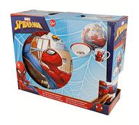 STOR Children's Tableware Set Spider-Man - Ceramic Plate, Bowl and Mug - Complete Dinnerware Gift Box for Kids