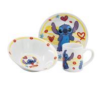 STOR Children's Tableware Set Stitch - Ceramic Plate, Bowl and Mug - Complete Dinnerware Gift Box for Kids
