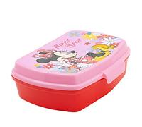 Stor 74474 Fiambrera Rectangular para el almuerzo Infantil de Minnie Kids School Lunch Box, BPA Free Plastic, 250 milliliters, Pink & Red-Disney Mickey Mouse